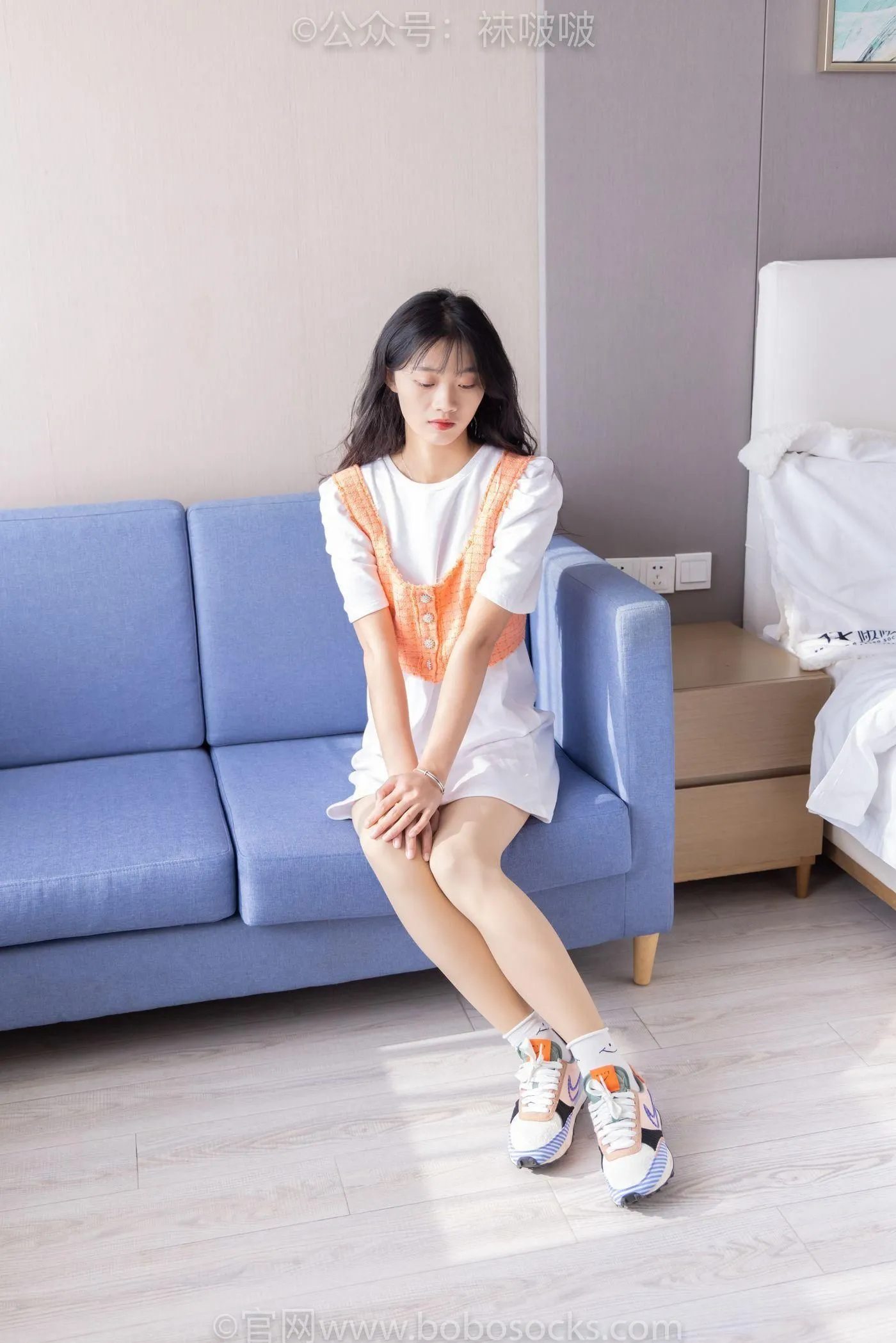 [BoBoSocks袜啵啵]NO.062 涵涵-运动鞋、白棉袜、厚肉丝 [145P]插图9
